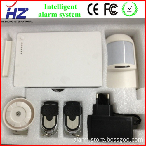 2 wired zones IOS & Android app black wireless gsm alarm system